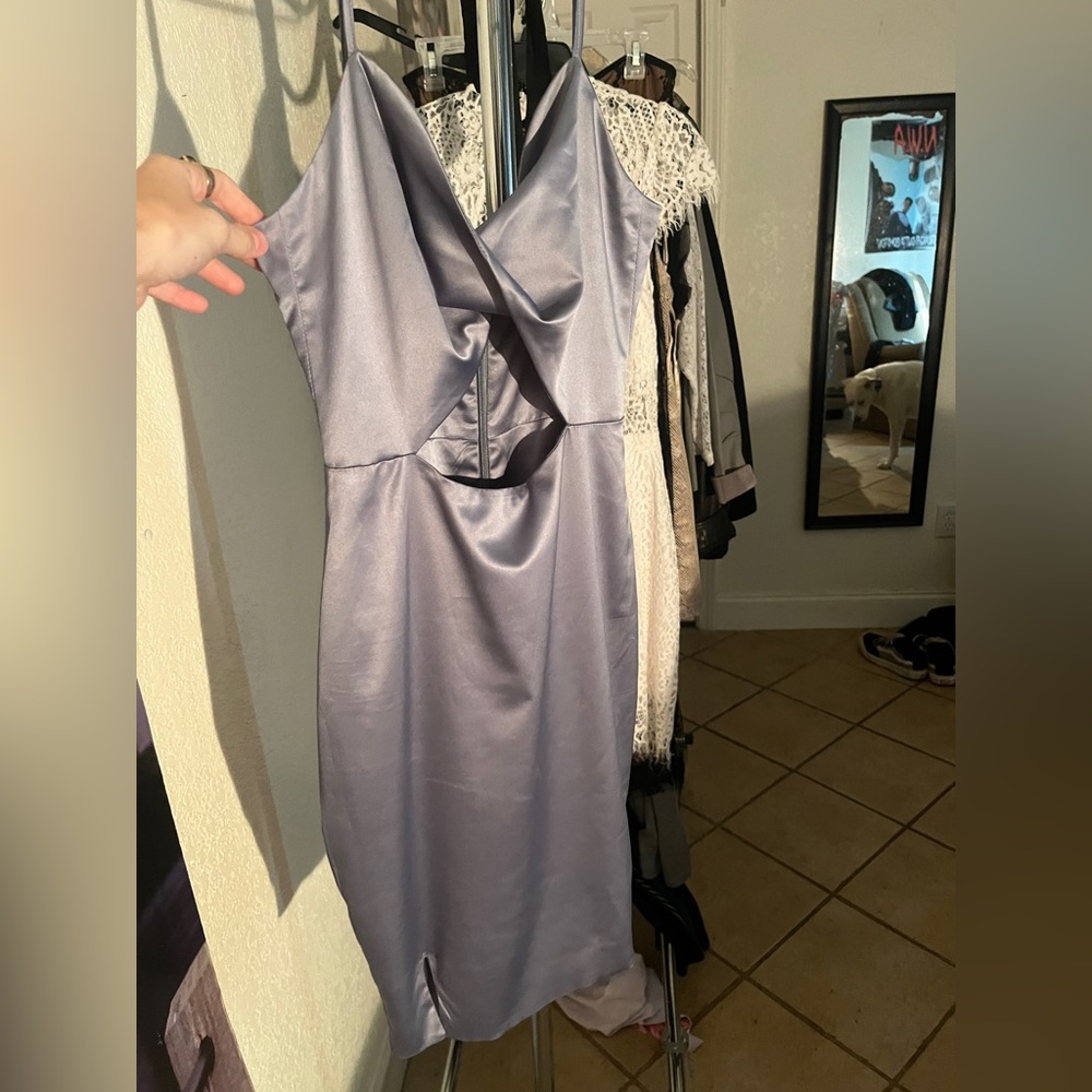 SMALL BABY BLUE LATEX BODYCON DRESS